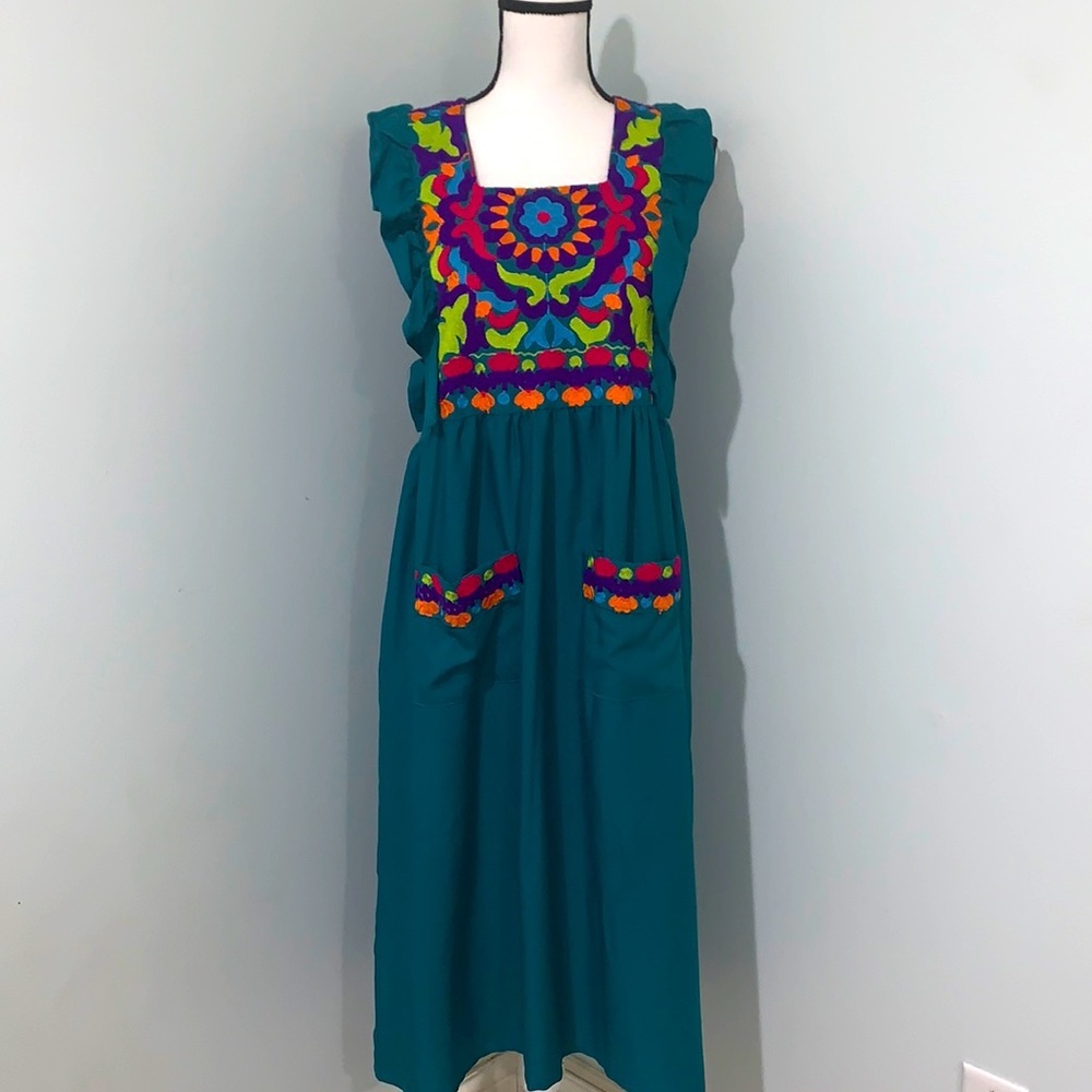 Embroidered Egyptian Sleeveless Dress size S Hand Made - Picture 2 of 10